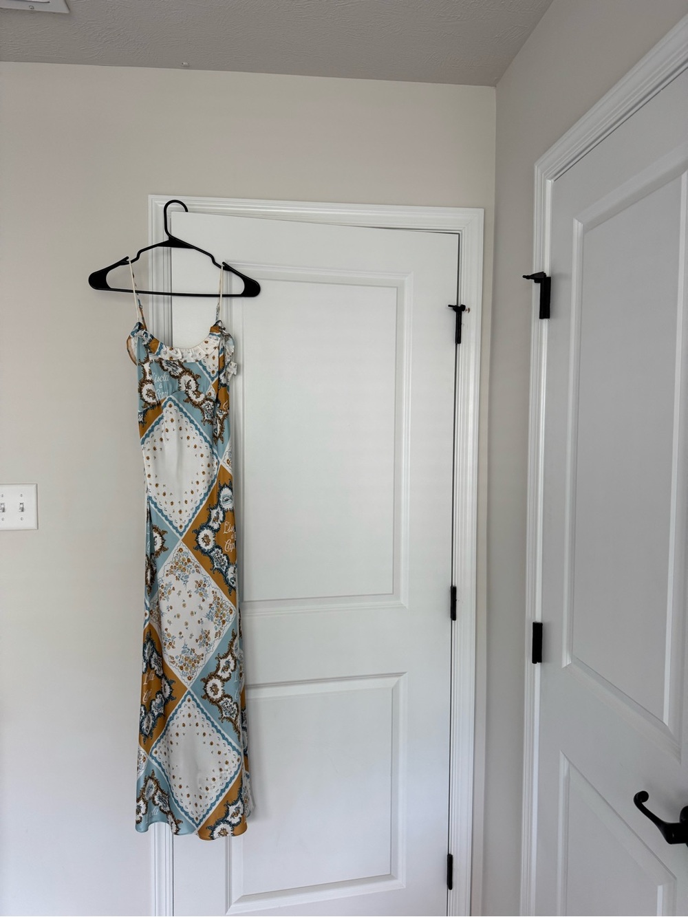 Reformation Light Blue and Mustard Floral Slip Italian Pattern Dress Size: XS